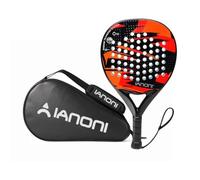 ianoni Padel Racket with Bag Carbon Fiber Surface with EVA Memory Flex Foam Core Padel Tennis Racquets Paddle Tennis Racket-8100 red