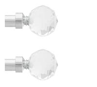 IANPAV Curtain Rod Pole Finials Beluna Crystal - 25 mm Chrome - Durable Metal Construction - Pair