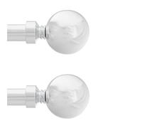 IANPAV Curtain Rod Pole Finials Plain Ball - 19 mm Chrome - Durable Metal Construction - Pair