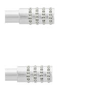 IANPAV Curtain Rod Pole Finials Roseti Crystal - 25 mm Chrome - Durable Metal Construction - Pair