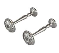 IANPAV Pair of Curtain Holdback/Tiebacks, Antique Brass and Satin Chrome Knob [SATIN CHROME]