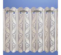 Ians Emporium CORSICA CREAM LACE LOUVRE VERTICAL PLEATED WINDOW BLIND PANEL NET CURTAIN 72" Drop Curtains At Home