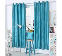 Ians Emporium Diamante Sparkly Curtains Eyelet Ring Top Faux Silk Glitter Sparkle Curtain Panel (x1) ~ Teal ~ 48" (122cm) Drop