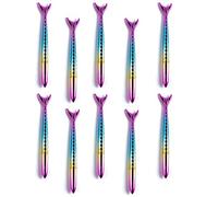 Ianulus Mermaid Pen, 10 Pieces Fish Tail Styling Writing Pen, Mermaid Ballpoint Pen, Gradient Color Fish Tail Pen for Office School Children Gift Stationery Supplies, Writing (Blue)