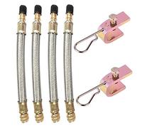 Ianulus Valve Extension, 4 Pieces Tyre Valve Extenders Adapter, Extension Tire Valve Adaptor with 2 Clamps for Heavy Vehicle Tire Wheel Like Camper, Truck, Bus, Rv Car, Trailer (18cm/7.08inch)