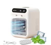 IAOPNOWB Glacier Breeze Ac Mini Air Cooler: Portable 500ml Evaporative Cooler, 2-Speed Mini Desk Fan with Ice Mist, USB Rechargeable Desk Fan for Home/Office