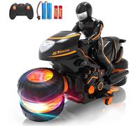 iappadore Remote Control Motorcycle for Kids 5-12, 2025 New Edition RC Stunt Bike with Sideways Glide, RGB Color-Changing Wheels, 2.4GHz Anti-Interference, 2x1200mAh Battery, Gift for Boys Girls