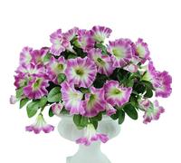 Iare.NiKoo 6 Bundles Pink Silk Morning Glory - UV-Protected Artificial Flowers for Outdoor Spring Summer Decor, Fits Planter, Porch, Patio, Yard & Balcony