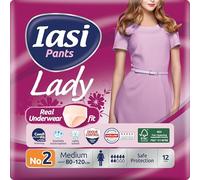 IASI Lady Pants, Women's Disposable Absorbent Panties, Plus Absorbency, Size M, 12 Units