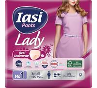 IASI Lady Pants, Women's Disposable Absorbent Panties, Plus Absorbency, Size S, 12 Units