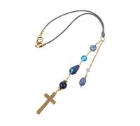 IASINN Cross Rearview Mirror Charm - 8 Inch Beaded Crystal Car Mirror Hanging Accessories,Hanging Car Charm Ornament Pendant,Car Interior Decor for Women Men for All Vehicles, 8 inch, crystal