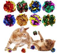 IATAHI 20 Crinkle Balls for Cats, Colourful Cat Toy Balls, 5 Colours, Crinkle Balls for Cats with Sound, Interactive Ball Toy for Kittens (5.5 cm)