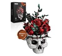 iATOM Flower and Skull Bouquet Building Set, Botanical Collection Kit for Adults Women, Valentine's Day Gift for Her/Mom/Girlfriend/Wife/Couple