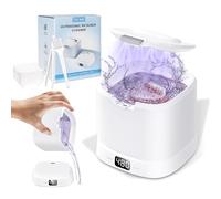 IAULF Ultrasonic Retainer Cleaner Machine,Dental Cleaning Pod, Sonic Retainer Cleaner Ultrasonic Machine with Digital Timer for Dentures,Aligners,Braces,Night Guards,Jewelry 45kHz(White)