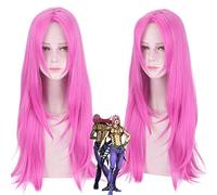 Iavolo KING CRIMSON Cosplay Wig JoJo Bizarre Adventure Cosplay Synthetic Wigs Long Rose Red Wigs Party Wig Halloween Cosplay One Size 552