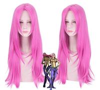 Iavolo KING CRIMSON Cosplay Wig JoJo Bizarre Adventure Cosplay Synthetic Wigs Long Rose Red Wigs Party Wig Halloween Cosplay One Size 552
