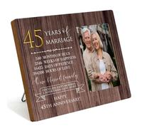 IAXIC 45th Anniversary Picture Frame, 45th Wedding Anniversary for Her Him Couple Husband Wife, Happy Decorations for Wall Desk Tabletop Shelf, 45 Years Wedding Gift Ideas