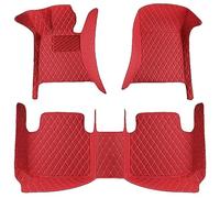 IAZRENOV Full Coverage Car Leather Floor Mats for Toyota Yaris Cross/Hybrid 2020-2025, Waterproof Non Slip Floor Liners Front Rear Row Floor Foot Pads Protection Carpets Interior Accessories,K/Red