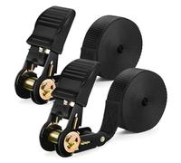 IAZZCO Heavy Duty Ratchet Straps: 2 Pack 6 M x 25 mm Tie Down Straps with Cam Buckle for Motorcycles/Car/Trailer/Household