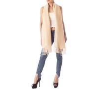iB-iP Women's Fringe Tassel Warm Oversized Large Plain Pattern Wrap Scarf, Size: One Size, Cream
