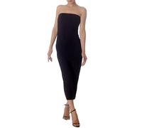 iB-iP Women's Semi See Through Sleeveless Stretchy Tube Pencil Tight Long Strapless Bodycon Dress, Size: 12, Black