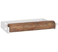 Ib Laursen Altum Industrial Design White Toilet Paper Holder with Wooden Roll