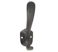 Ib Laursen Double Coat Hook Cast Iron Wall Hooks, Black