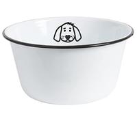 Ib Laursen Medium Vintage Style White Enamel Pet/Dog Food Water Bowl