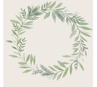 IB Laursen Green Wreath Paper Napkins, 20 count - 1 Set