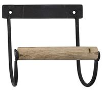 Ib Laursen Industrial Black Toilet Paper Holder with Wooden Roll