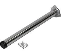 IB-Style - Set of 4 Table Legs/Furniture feet incl. Fixing Screws | 18 Variations | Ø 2.36 inch / 60 mm | Form: Round | Chrome | 43.3" / 110 cm + 0.78" / 2 cm Adjustable