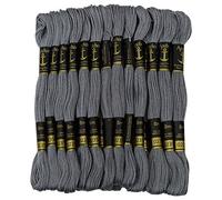 IBA Indianbeautifulart Anchor Cross Stitch Hand Embroidery Stranded Cotton Floss Thread 25 Skeins-Gray,8 Meters (Each)