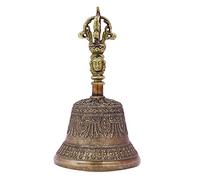 IBA Indianbeautifulart Antique Brass Bell Religious Tibetan Buddhism Handmade Vajra Dorje Prayer Bell