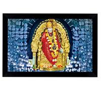 IBA Indianbeautifulart Elegant And Religious God Photo Frame Sai Baba Poster With Frame Black Wall Frame Deity Photo Frame Wall Decor For Home/Office/Temple