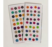 IBA Indianbeautifulart Pack of 2 (72 Pcs), Multicolor Forehead Stickers Bindis, Round Self- Adhesive Bindi, Women Forhead Jewelry, Indian Bindiya Forehead Tika, Body Art Sticker and Craft Décor