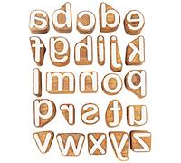 IBA Indianbeautifulart Textile Printing Block Lowercase a-z Alphabet Hand Carved Wood Letters Wooden Stamp Wood Block Printing Textile Stamps for Fabric/Pottery Blocks