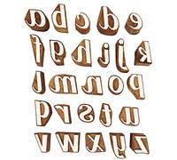 IBA Indianbeautifulart Textile Printing Block Lowercase a-z Alphabet Hand Carved Wood Letters Wooden Stamp Wood Block Printing Textile Stamps for Fabric/Pottery Blocks