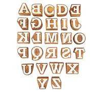 IBA Indianbeautifulart Textile Printing Block Uppercase A-Z Alphabet Hand Carved Wood Letters Wooden Stamp Wood Block Printing Textile Stamps for Fabric/Pottery Blocks