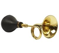 IBA Indianbeautifulart Vintage Brass Bugle Horn Retro Clown Horn Metal Air Horn with Squeeze Bulb for Old Car-Taxi-Golf Cart