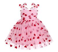 IBAKOM Baby Girls Toddlers Sequin Tulle Tutu Dress Strappy Sleeveless Sundress Birthday Party Cake Smash Outfit Casual Dresses Dark Pink 3-4 Years