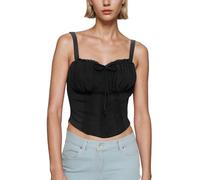 IBAKOM Women's Corset Sexy Lace Bustier Camisole Top Shapewear Vintage Spaghetti Strap Corsets Going Out Top Party Clubwear Black S