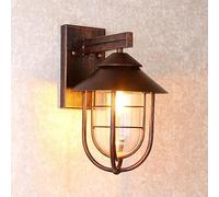 IBalod Outdoor Indoor Wall Light Farmhouse Barn Wall Sconce Waterproof Wall Lamp Fixture Rust Color Metal Glass Wall Lantern Retro Nti-Rust Wall Mount Light for Porch Exterior Patio