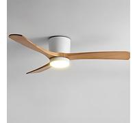 IBalody 36in Quiet Ceiling Fan with Light Indoor Remote Ceiling Fan Light 6 Gear Wind Speed Fan Lights White LED Ceiling Lights Fan Lighting Wooden Blades for Living Room Dining Room Bedroom