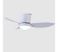 IBalody 38in Indoor Ceiling Fan With LED Light White Silent Ceiling Fan Lights Nordic 6 Speed Fan Light Remote Control Dining Room Living Room Bedroom Office Flush Mount