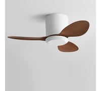 IBalody Flush Mount Ceiling Fan No Light Modern Small Ceiling Fans Remote Control 6 Speeds 25in Ceiling Fan Without Lights Quiet DC Motor, 3 Blades for Restaurant Bedroom Patio Indoor