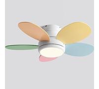 IBalody Indoor Colorful Ceiling Fan Light Remote 6 Speed Fan Light Kids Room Timing Ceiling Light with Fan 30dB Silent Ceiling Fan with LED Light for Kindergarten Dormitories Dining Room