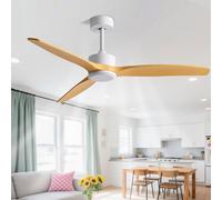 IBalody Indoor Quiet Ceiling Fans Modern 52 Inch Ceiling Fan With Remote Control 6 Speeds, Reversible DC Motor Ceiling Fan Without Light For Bedroom, Dining Room, Living Room