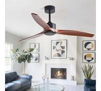 IBalody Indoor Quiet Ceiling Fans Modern 52 Inch Ceiling Fan With Remote Control 6 Speeds, Reversible DC Motor Ceiling Fan Without Light For Bedroom, Dining Room, Living Room