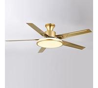 IBalody Industrial Gold Ceiling Fan Light Metal Big Fan Lights Indoor Remote Ceiling Fan With LED Light 3 Speed Timing Ceiling Lights Fan Lighting For Living Room Dining Room Bedroom