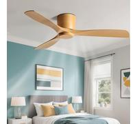 IBalody Low Profile Ceiling Fan Modern Smart Ceiling Fan No Light Flush Mount Ceiling Fans With Remote Control 6 Speeds,Reversible DC Motor For Bedroom, Living Room, Dining Room, Patio, Indoor
